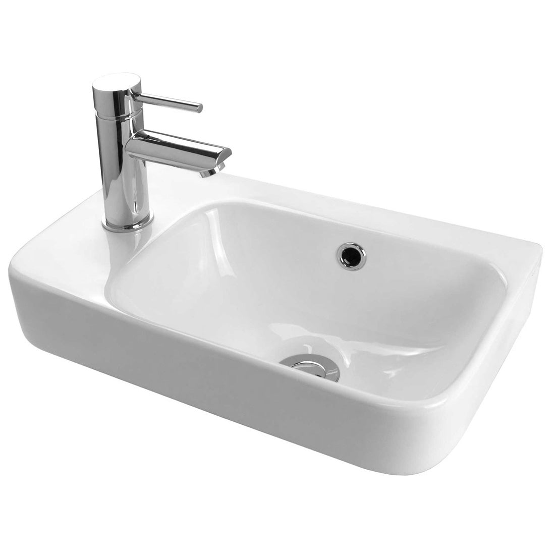 Petite Plus 460 Wall Hung Basin Right 1 Left Tap Hole
